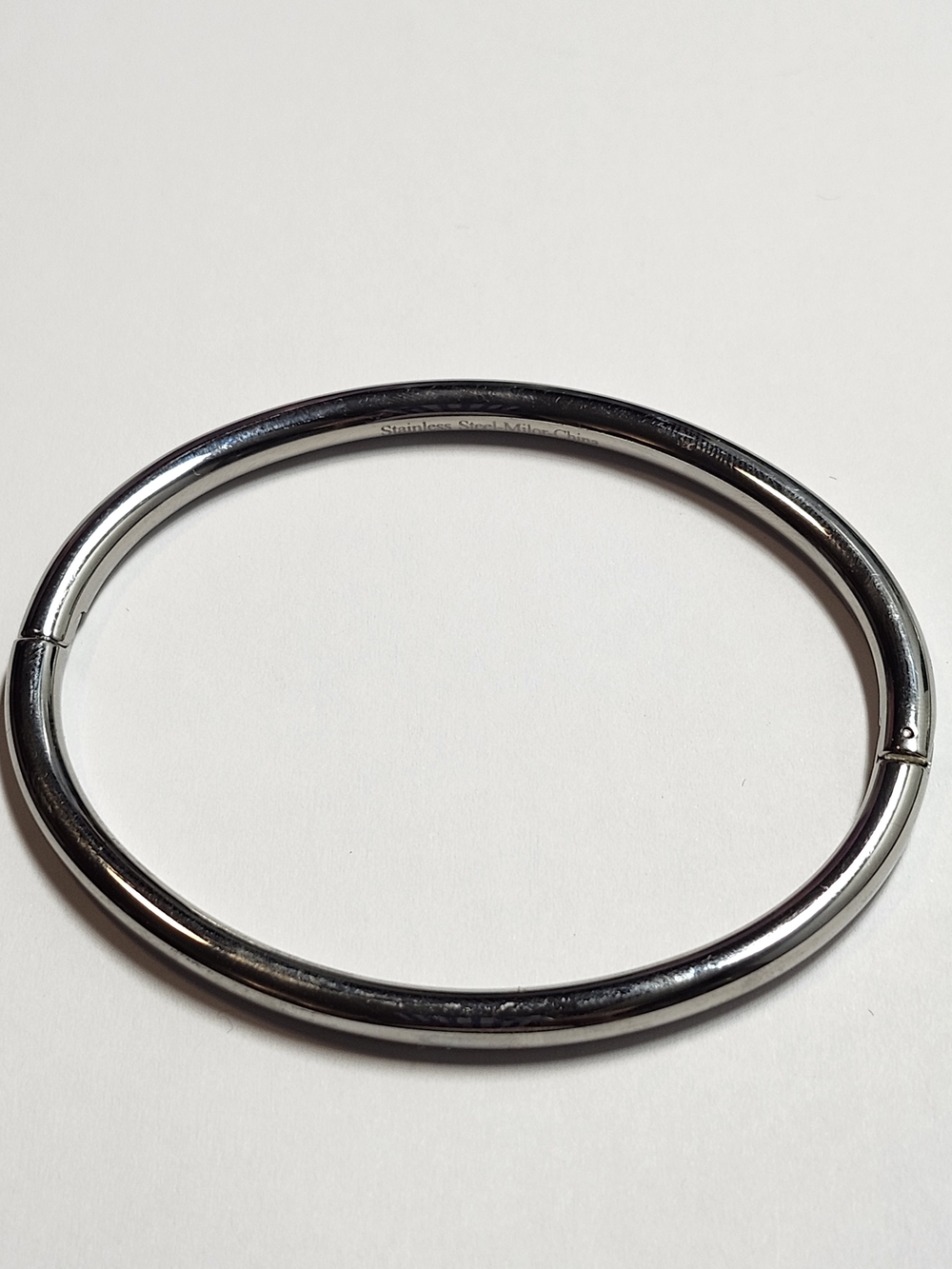 Milor China Stainless Steel Oval Bangle Bracelet - Silver